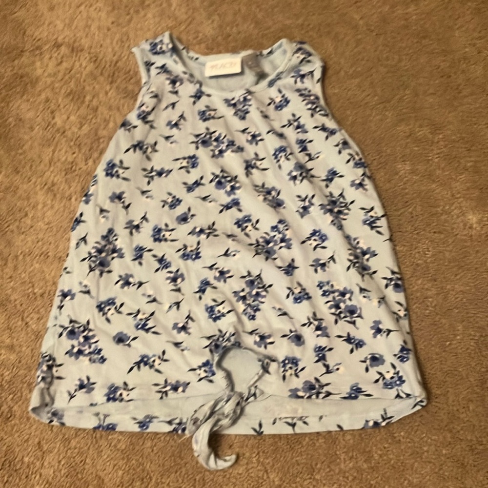 Light blue flower tank top